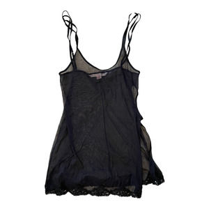 Victoria's Secret Sexy Black Sheer Beaded Babydoll Negligee Lingerie Size Medium